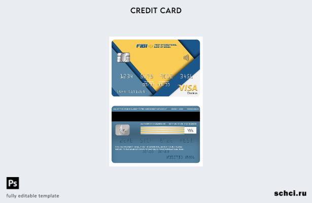 цифровая загрузка шаблона электронной карты Visa First International Bank Израил
